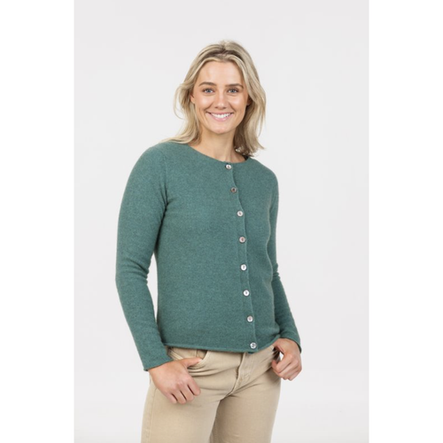 Native World - Merino & Possum Paua Shell Cardigan (NB872)Mist Native World - Merino & Possum Paua Shell Cardigan (NB872)Mist