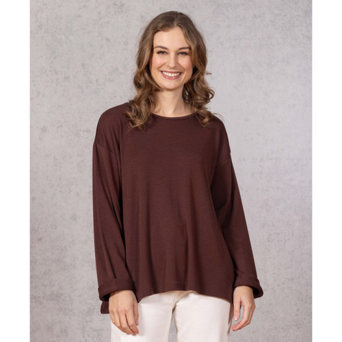 Bay Road Merino - Amber Boat Neck (BR892) Espresso