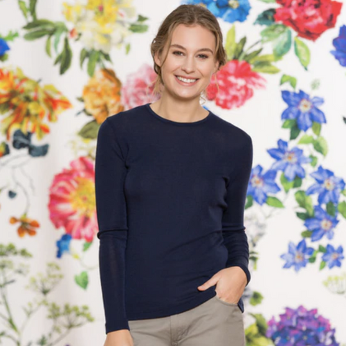 Navy colour crew neck top