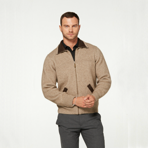 McDonald - Possum & Merino Lambskin Collar Jacket -Mocha McDonald - Possum & Merino Lambskin Collar Jacket -Mocha