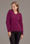 McDonald - Possum & Merino Rib Detail V Neck Jersey (6181)Berry