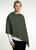 Koru Merino - Possum Two Way Poncho (KO798)- Moss
