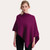 Berry colour merino & possum garter detail poncho Berry colour merino & possum garter detail poncho