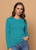 Woman wearing Bay Road Merino - Harper Crew (BR840) in the colour Seaglass.