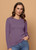 Woman wearing Bay Road Merino - Harper Crew (BR840) in the colour Orchid.