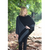 Black/Charcoal multicolour cosset poncho