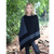 Black/Charcoal multicolour cosset poncho