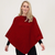 Native World - Merino & Possum Poncho (NB698)Berry  Native World - Merino & Possum Poncho (NB698)Berry