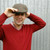 Man wearing olive coloured Bingley Check Lambswool Tweed Cheesecutter hat. Man wearing olive coloured Bingley Check Lambswool Tweed Cheesecutter hat.