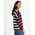Royal Merino - 100% Merino Striped Drop Shoulder Jumper (RM2592) Geranium