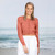 Scallop Crop Cardigan - Salmon  Scallop Crop Cardigan - Salmon