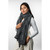 Koru - Merino - Possum Jacquard Wrap (KO554)Black/Mist