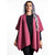 Koru - Merino and Possum Zig Zag Textured Cape (KO553) Rose