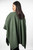 Koru - Merino and Possum Zig Zag Textured Cape (KO553)Moss