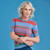 Woman wearing Royal Merino - Variegated Crew T-Shirt (RM3018) in the colour Marble  Woman wearing Royal Merino - Variegated Crew T-Shirt (RM3018) in the colour Marble