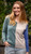 Woman wearing Country Laine - Cotton Harlequin Jumper (CL0098) in the colour Wild Sage/Sand/Blue Jay. Woman wearing Country Laine - Cotton Harlequin Jumper (CL0098) in the colour Wild Sage/Sand/Blue Jay.