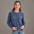 Woman wearing McDonald - Merino & Possum Patchwork Cardigan (5062) in the colour Orchid. Woman wearing McDonald - Merino & Possum Patchwork Cardigan (5062) in the colour Orchid.