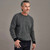 Man wearing McDonald - Merino & Possum Horizon Sweater (6640) in the colour Frost Man wearing McDonald - Merino & Possum Horizon Sweater (6640) in the colour Frost