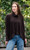 Woman wearing Country Laine - The Nest Top (CL0130-IND2026) in the colour Chocolate.