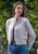 Woman wearing Country Laine - Diagonal Cardi (CL0126-IND2026) in the colour Cement.