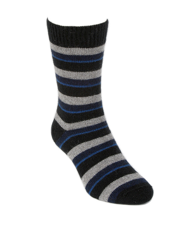 Lothlorian Merino & Possum Accent Stripe Sock | Mens