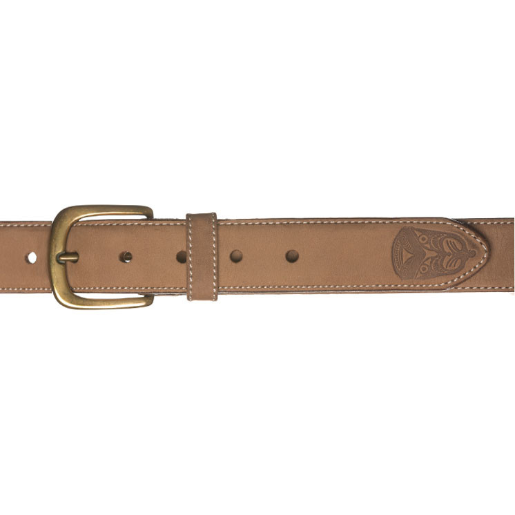 Embossed Face Leather Belt 