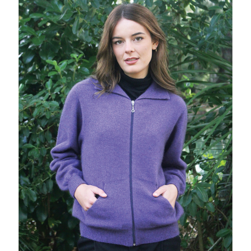  Lothlorian - Plain Zip Cardigan with Pockets (9976)Heather