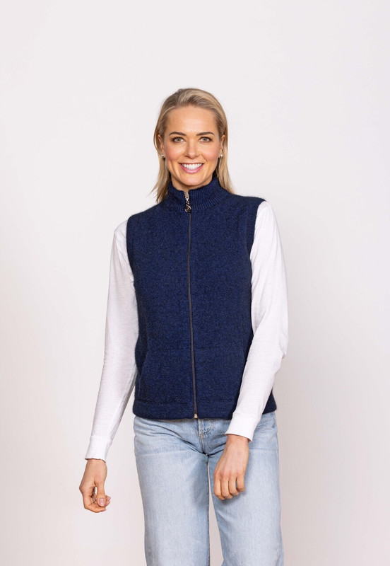 Merino Wool and Possum Fur Zipped Vest