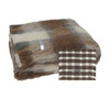 Folded Alpaca fleece throw in Plateau colour with pattern block.