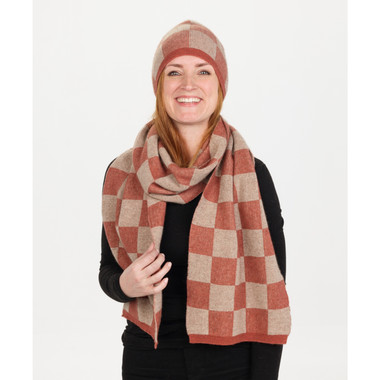 Chequerboard Scarf | Navy main image 1