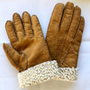 A pair of camel coloured Four Peaks hand stitched women’s lambskin gloves.