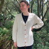 Natural White pure wool Aran cardigan