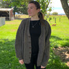 Brown pure wool Aran cardigan. Unbuttoned