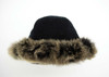 Koru Merino - Possum Fur Trim Hat (KO200) Black/Snowtip