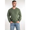 Koru - Men's Merino & Possum V Neck Sweater (KO841)Moss