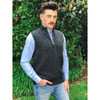 Lothlorian - Merino & Possum Men's Rib Zip Vest (9823)Charcoal
