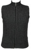 Lothlorian - Merino & Possum Men's Rib Zip Vest (9823)Charcoal