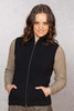 Woman wearing Noble Wilde - Merino & Possum Gilet Zip Vest (NW3101) in the colour Black. 