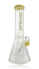 12" Nice Glass Beige 5mm Beaker Tube With Pinch Quarter Right
