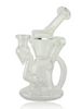 BUCK LEE GLASS 10MM CLEAR LEAN BACK RECYLER RIG WITH CAP AND PEARL