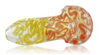 SQUIGGLE GLASS PIPE YELLOW & ORANGE OVER CLEAR