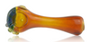 GLASS PIPE AMBER WITH FRONT WIG WAG SECTION