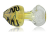 MUSHROOM GLASS PIPE FUMED WITH SQUIGGLES