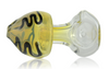 Mushroom Glass Pipe Fumed With Squiggles Showing Bowl