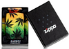Zippo Cannabis Leaves Lighter Beside Box