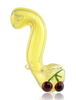 SMALL FUMED GLASS SHERLOCK PIPE WITH CHERRIES