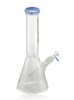 12" Nice Glass Periwinkle 5mm Beaker Tube With Pinch Right Profile