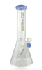 12" Nice Glass Periwinkle 5mm Beaker Tube With Pinch Quarter Right