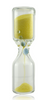 Thatcher Glass Heady 30 Second Sand Timer Yellow Sand With Light Blue Mibs & Time Falling.