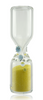 Thatcher Glass Heady 30 Second Sand Timer Yellow Sand With Light Blue Mibs.